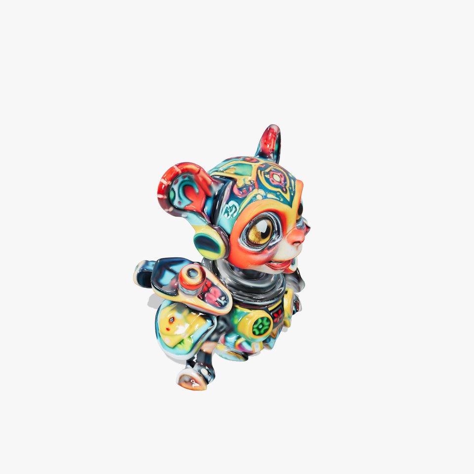 Colorful Robotic Fantasy Creature Model Pack